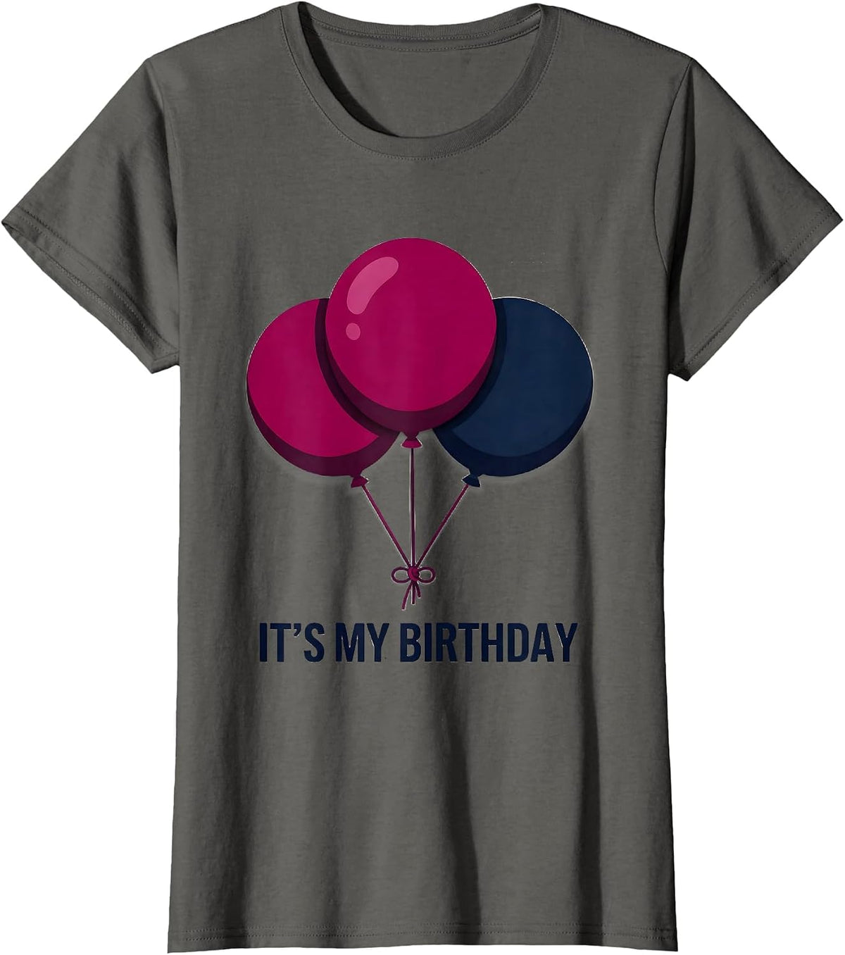 Women's It's My Birthday Family Matching Party Confetti Cake T-Shirt - Asphalt Grey