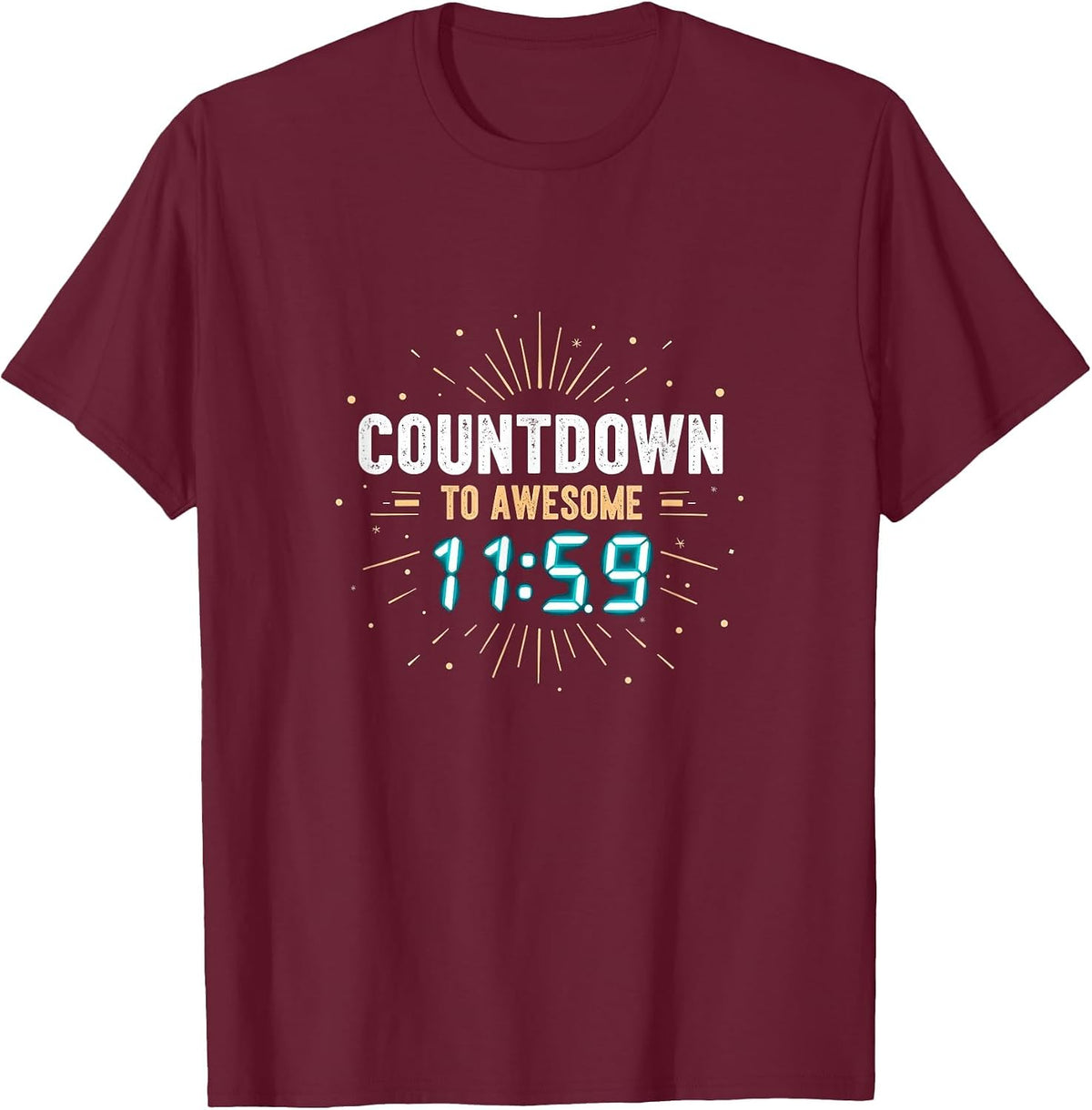 Countdown To Awesome New Year's Eve Design T-Shirt - Burgundy