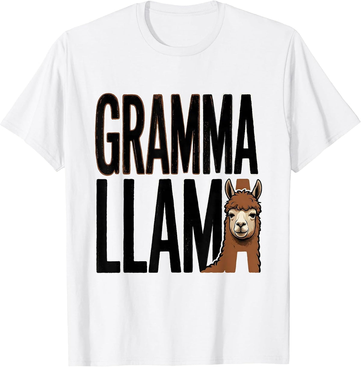 Men's Gramma Llama Funny Llama Alpaca Lover Gift Typography T-Shirt - White