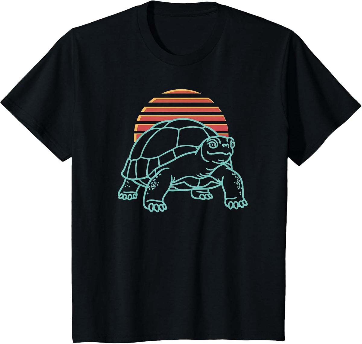 Tortoise Lover Reptile Retro Synthwave 80s T-Shirt - Black
