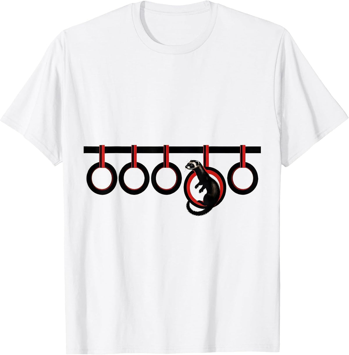 Men's Ferret Rail Ring Coiled Ferret Humor Christmas T-Shirt - White