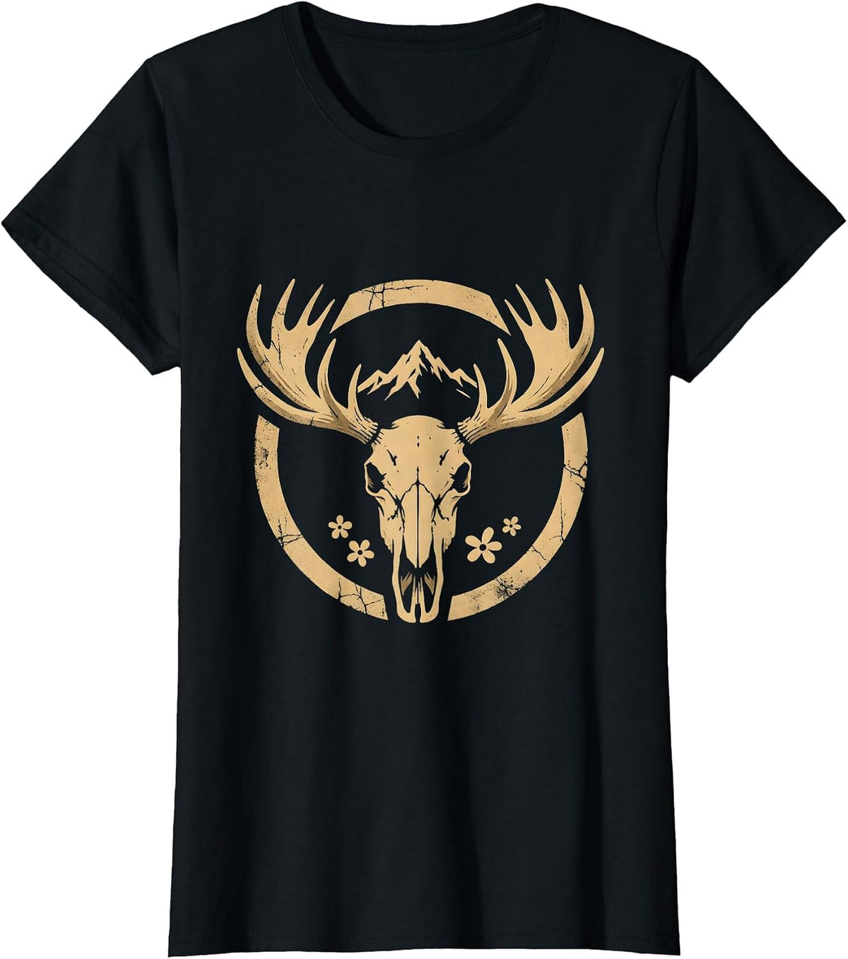 Lone Elk Alpine Meadow Colorado Wildlife Art T-Shirt - Black
