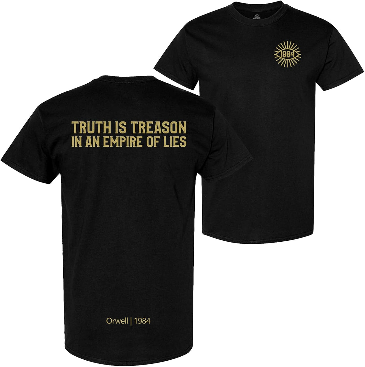 Coded Message Front and Back Print Funny T-Shirt for Men Cotton - Black