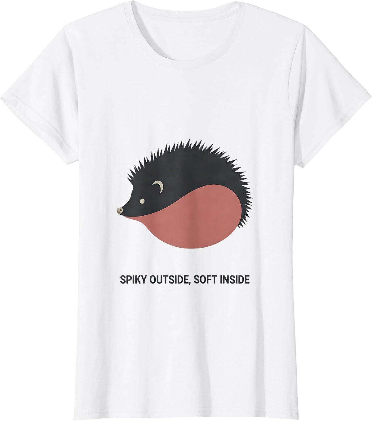 Spiky Outside, Soft Inside Funny Hedgehog Lover Cute Novelty T-Shirt - White