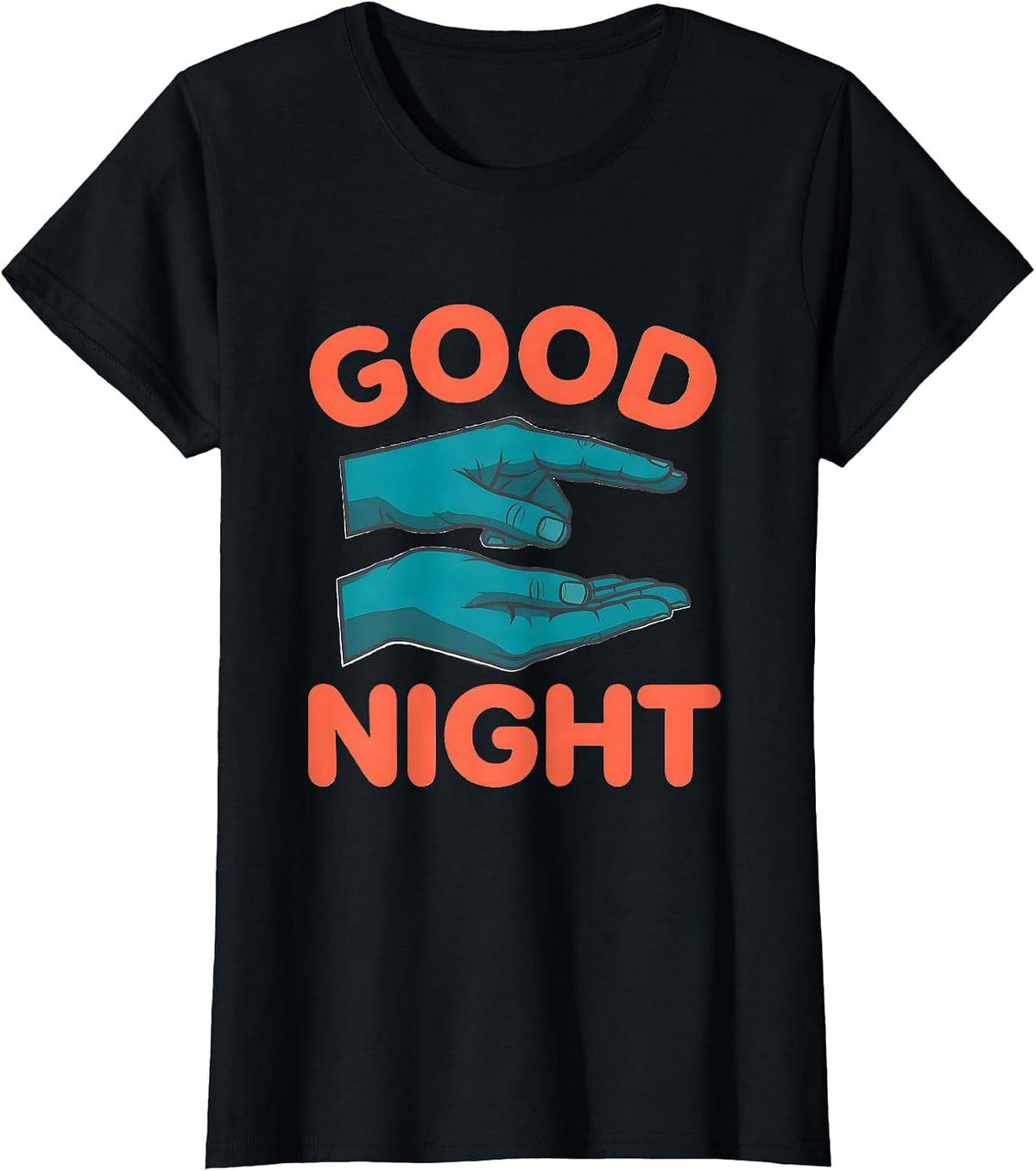 Women's GOOD NIGHT ASL Sign Language Teacher Gift SPED Awareness T-Shirt - Black