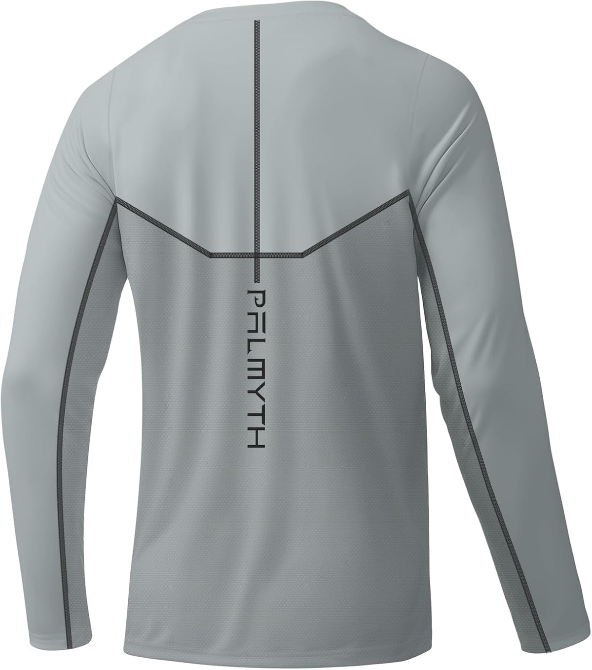 Palmyth Men’s UPF 50+ Fishing Shirt Long Sleeve Quick-Dry Outdoor Sun Protection Performance Tee - Gray