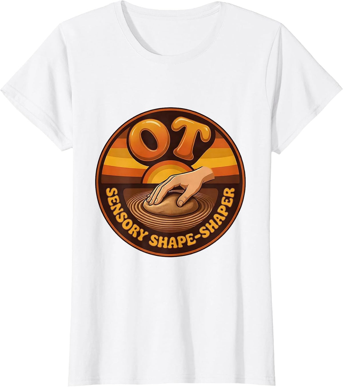 Women's OT Sensory Shape-Shaper Retro Occupational Therapy T-Shirt - White
