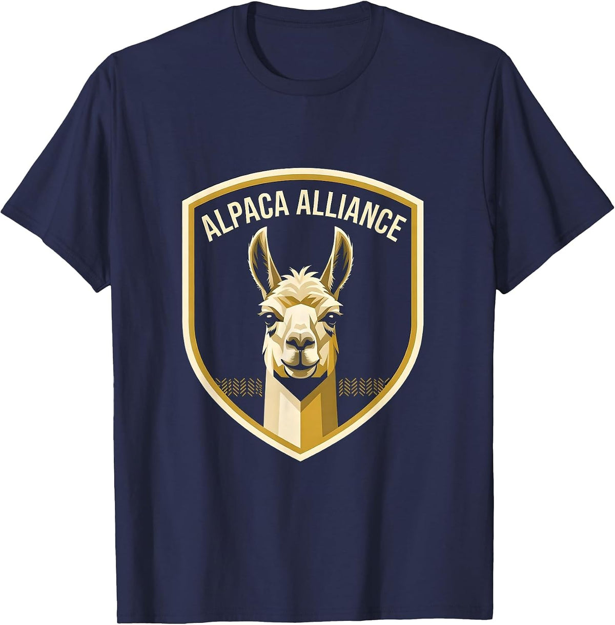 Men's Alpaca Alliance Funny Llama Humor Novelty Gift T-Shirt - Navy Blue