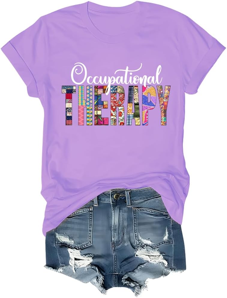 Occupational Therapy Shirt, Occupational Therapy T-Shirt - Crew Neck Light Purple-rn