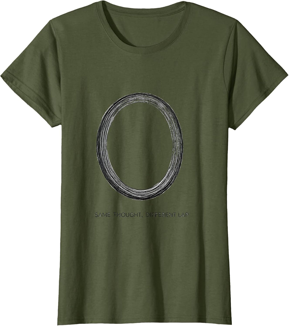 Women's Same Thought Different Lap Minimalist Mental Health T-Shirt - Olive Green