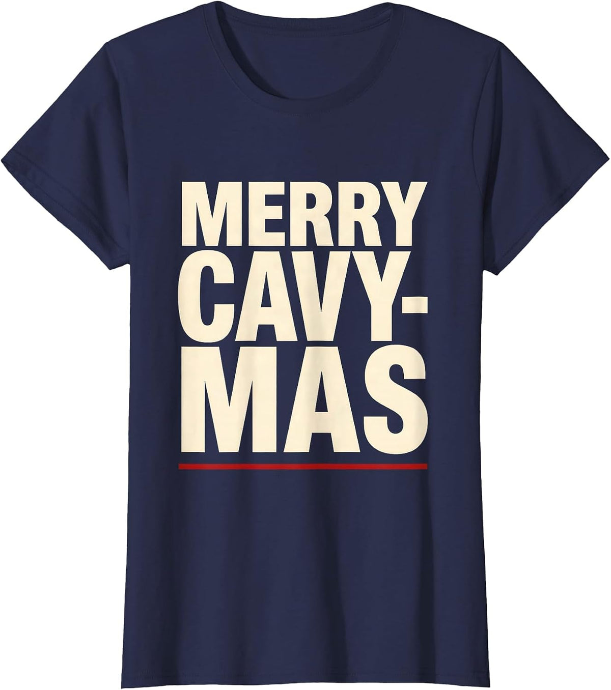 Women's Merry Cavy-mas Funny Guinea Pig Christmas Pet Lover Humor T-Shirt - Navy Blue