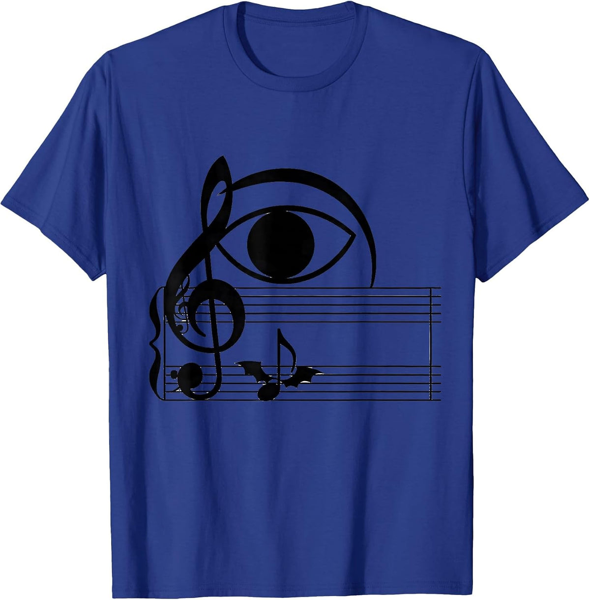 Ghost Musician Line Art Music Teacher Halloween Humor T-Shirt - Royal Blue