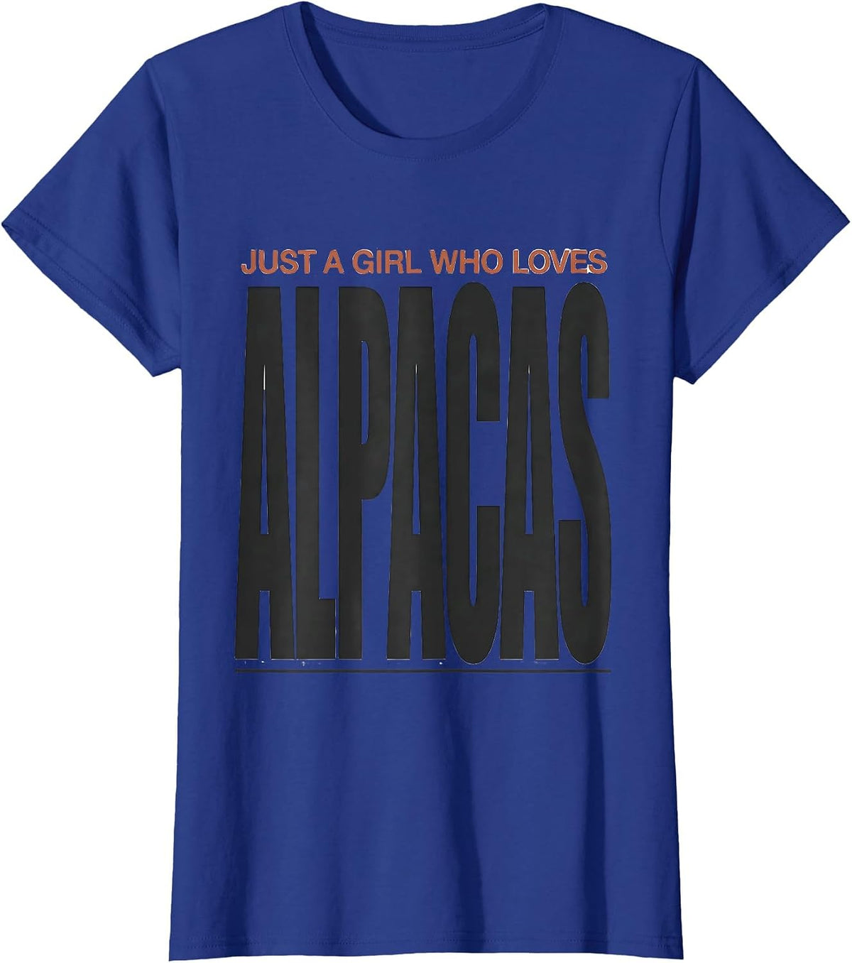 Women's Just A Girl Who Loves Alpacas Funny Animal Lover Humor T-Shirt - Royal Blue