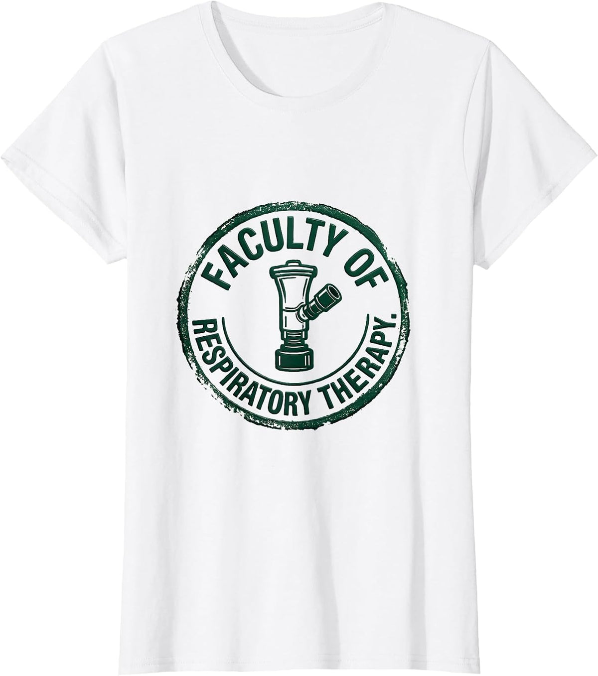 Faculty of Respiratory Therapy Rubber Stamp Respiratory T-Shirt - White