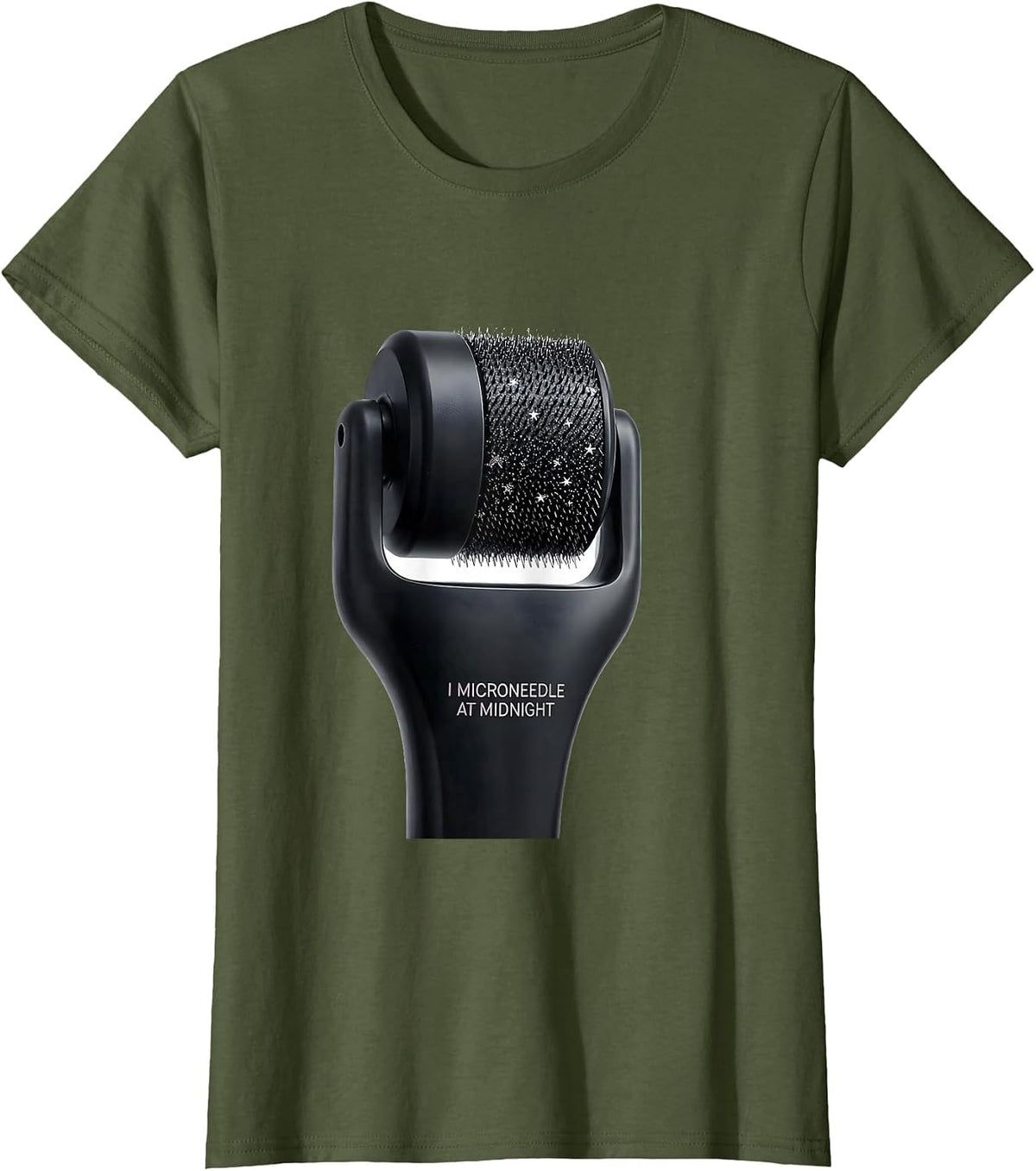 Women's I Microneedle At Midnight Funny Dermatology Halloween T-Shirt - Olive Green