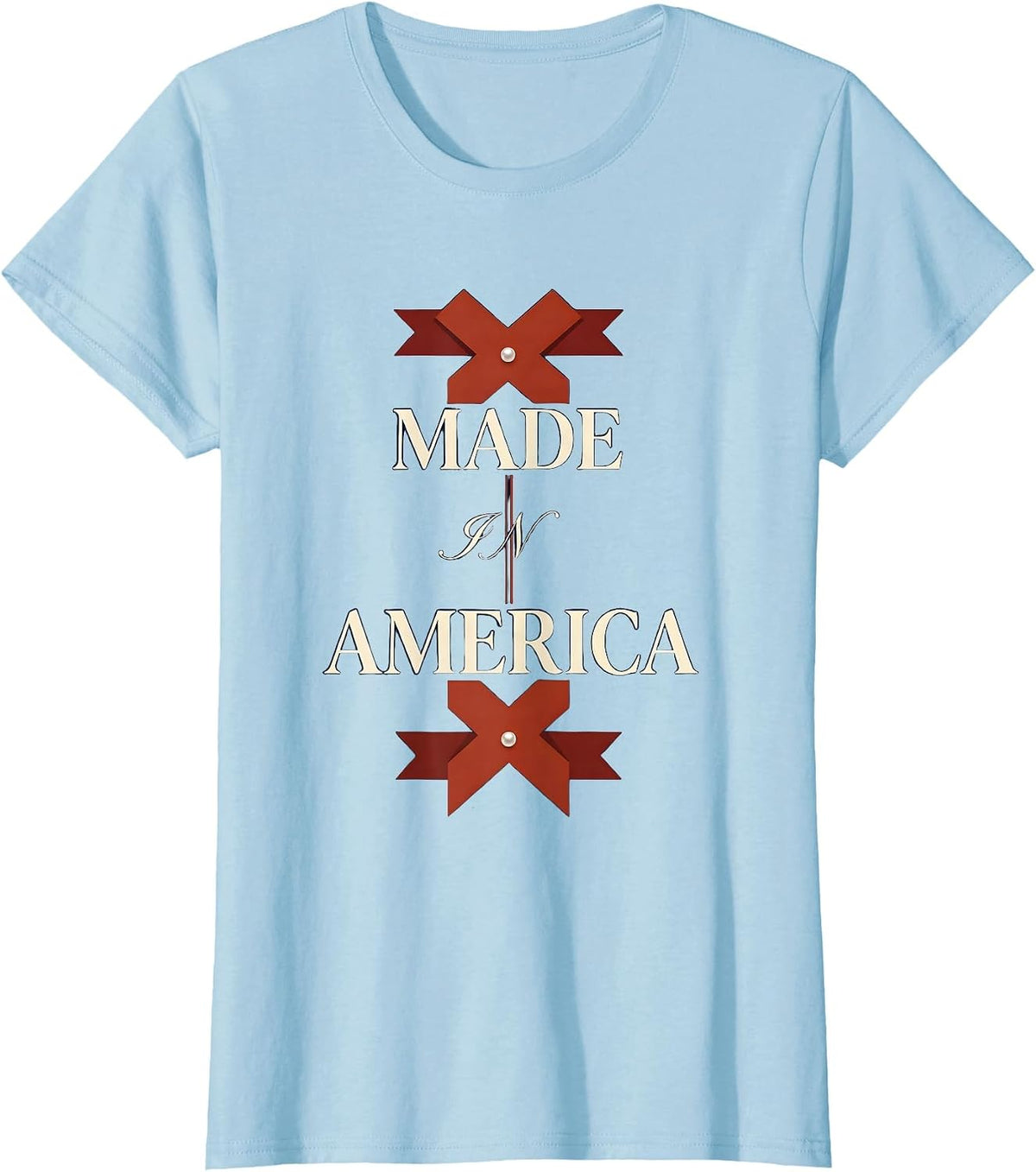 Made in America Patriotic Pride Design T-Shirt - Baby Blue