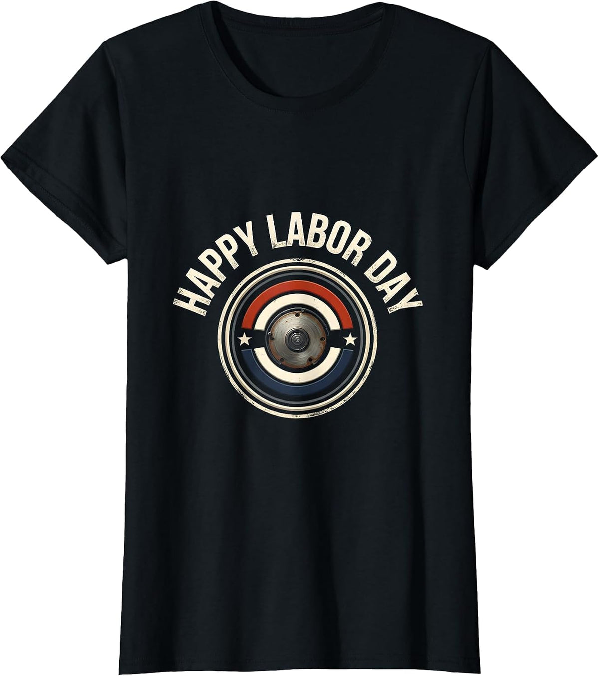 Happy Labor Day Patriotic Union Worker Holiday Celebration T-Shirt - Black