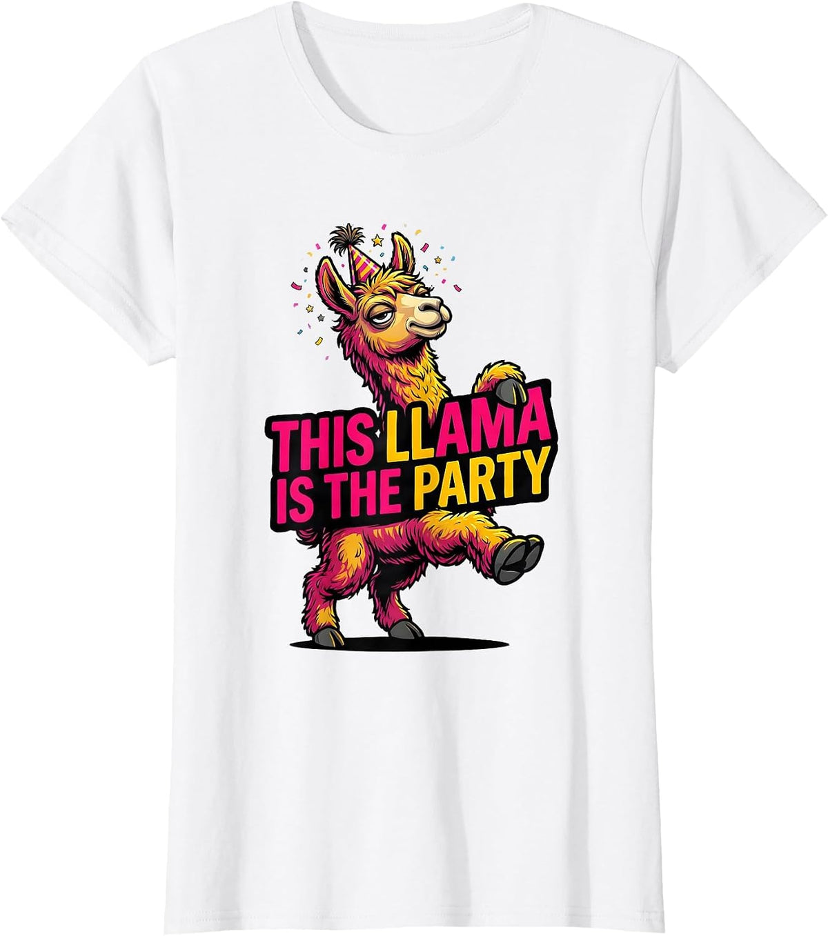 This Llama Is The Party Funny Llama Lover Birthday Gift T-Shirt - White