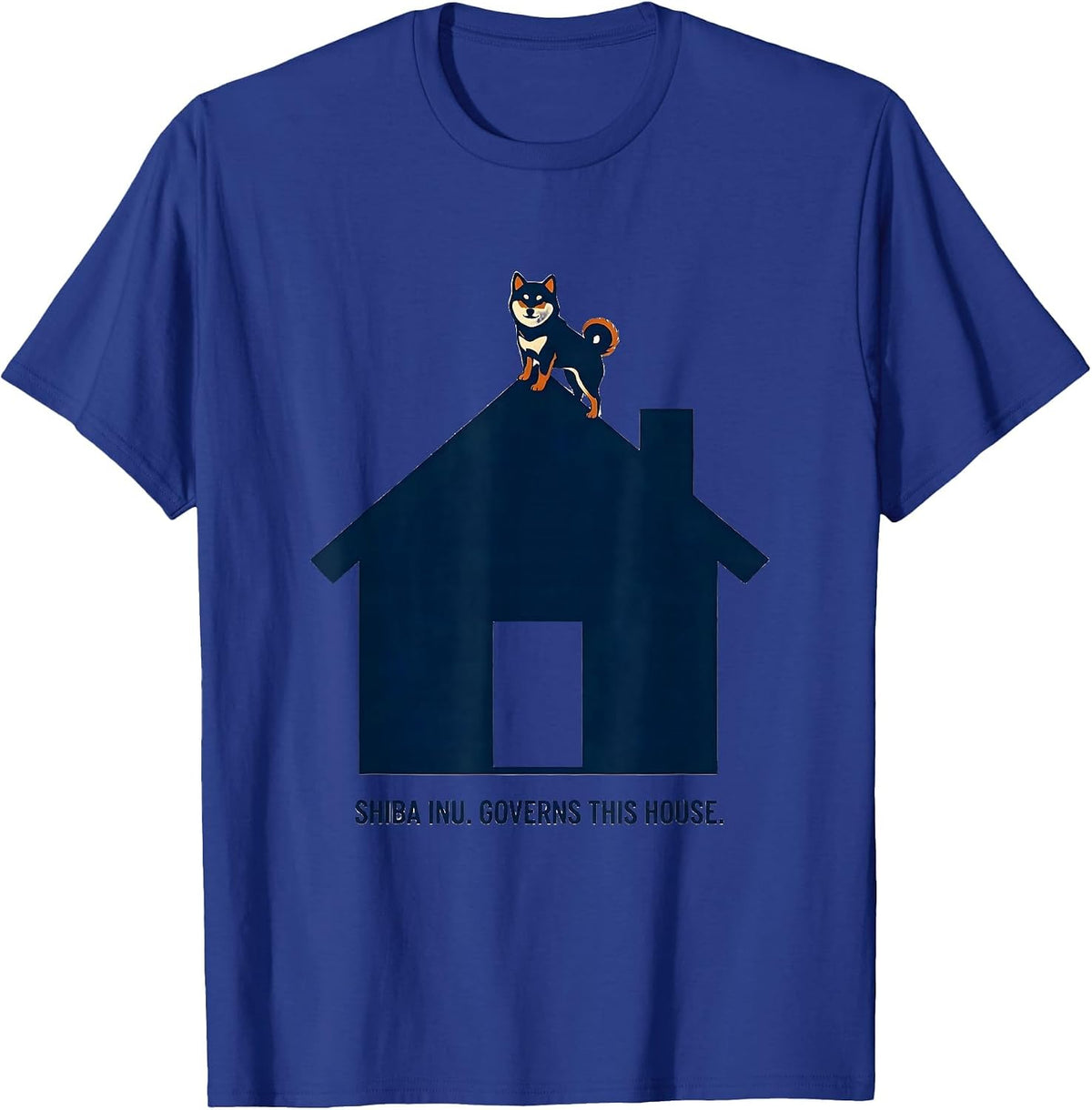 Men's Shiba Inu Governs This House Funny Dog Lover Gift T-Shirt - Royal Blue