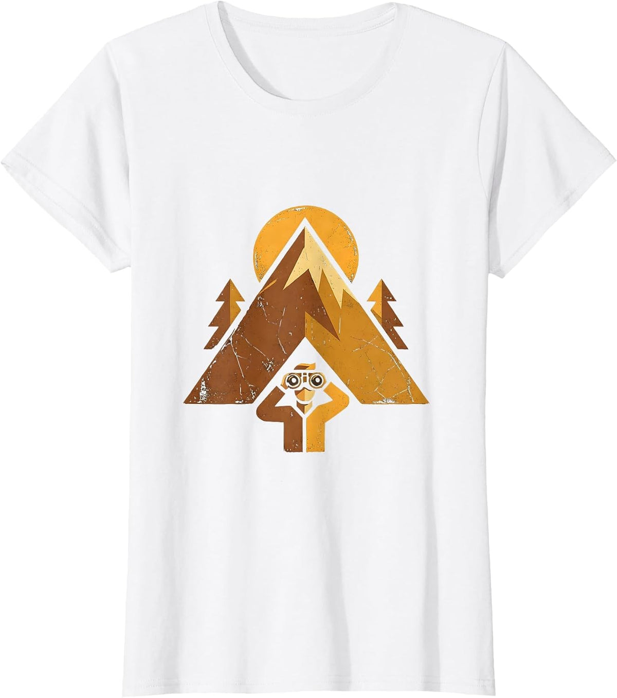Hunter Glassing Mountains Binoculars Hunting Gift T-Shirt - White