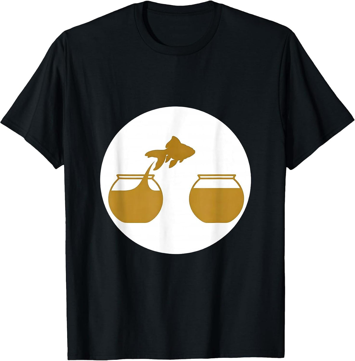 Men's Autism Awareness Goldfish Leaping Between Bowls T-Shirt - Black