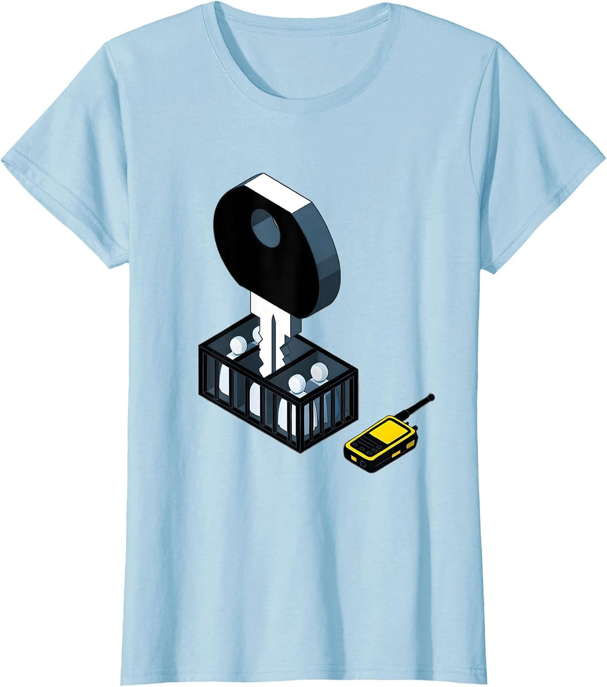 Isometric Custody Key Funny Police Officer Gift T-Shirt - Baby Blue