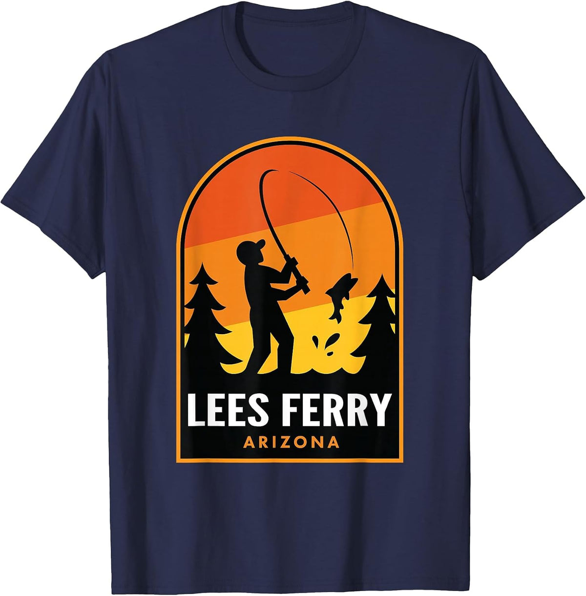 Lees Ferry Arizona Fishing T-Shirt - Navy Blue
