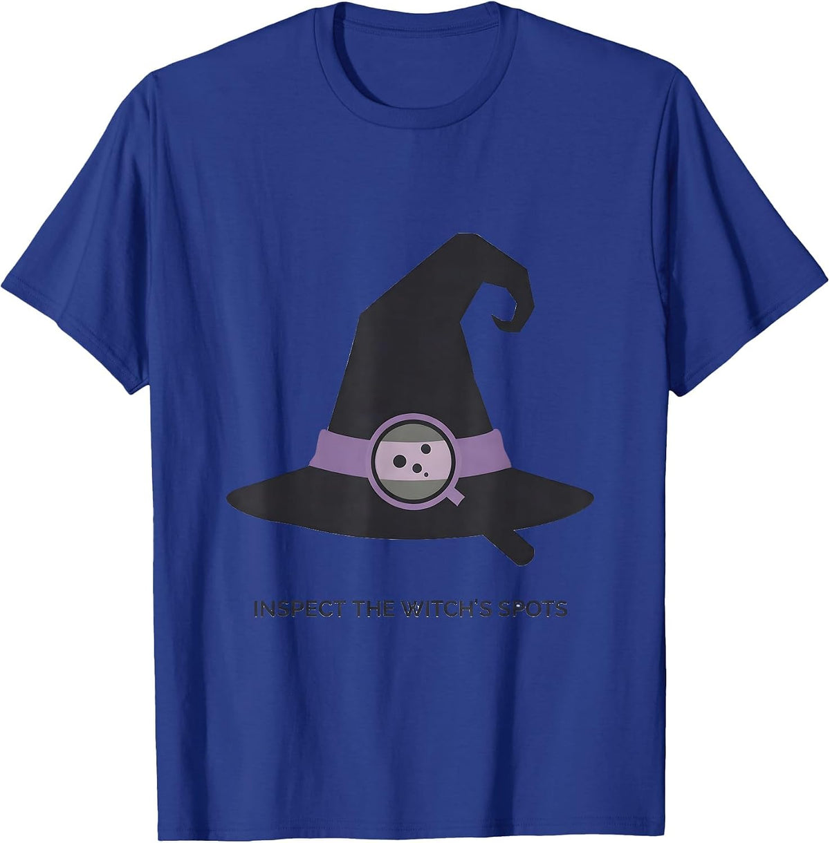 Men's Inspect The Witch's Spots Minimalist Halloween Dermatology T-Shirt - Royal Blue
