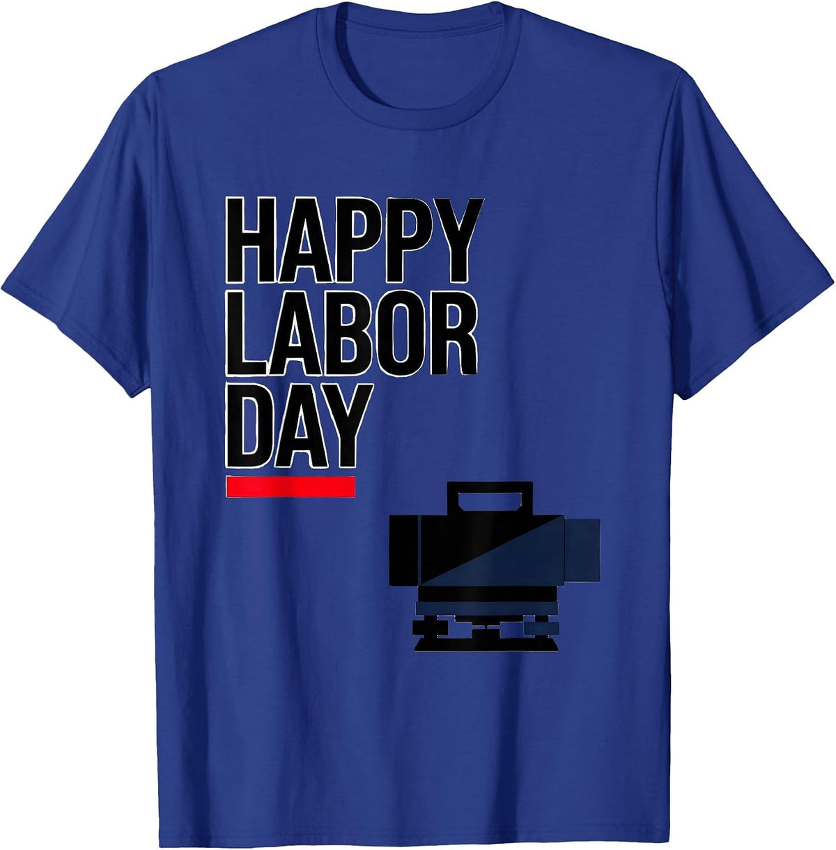 Happy Labor Day Patriotic Union Pride Casual Graphic T-Shirt - Royal Blue