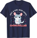 Chinchilla Lovers Just Girl Who Loves Chinchillas T-Shirt - Navy Blue