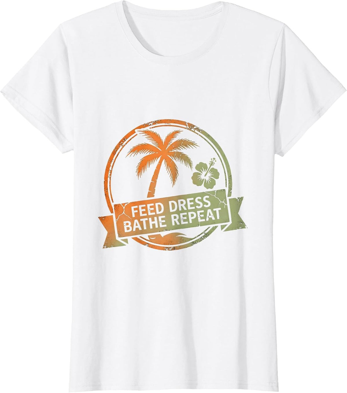 Women's Feed Dress Bathe Repeat Occupational Therapy Design T-Shirt - White