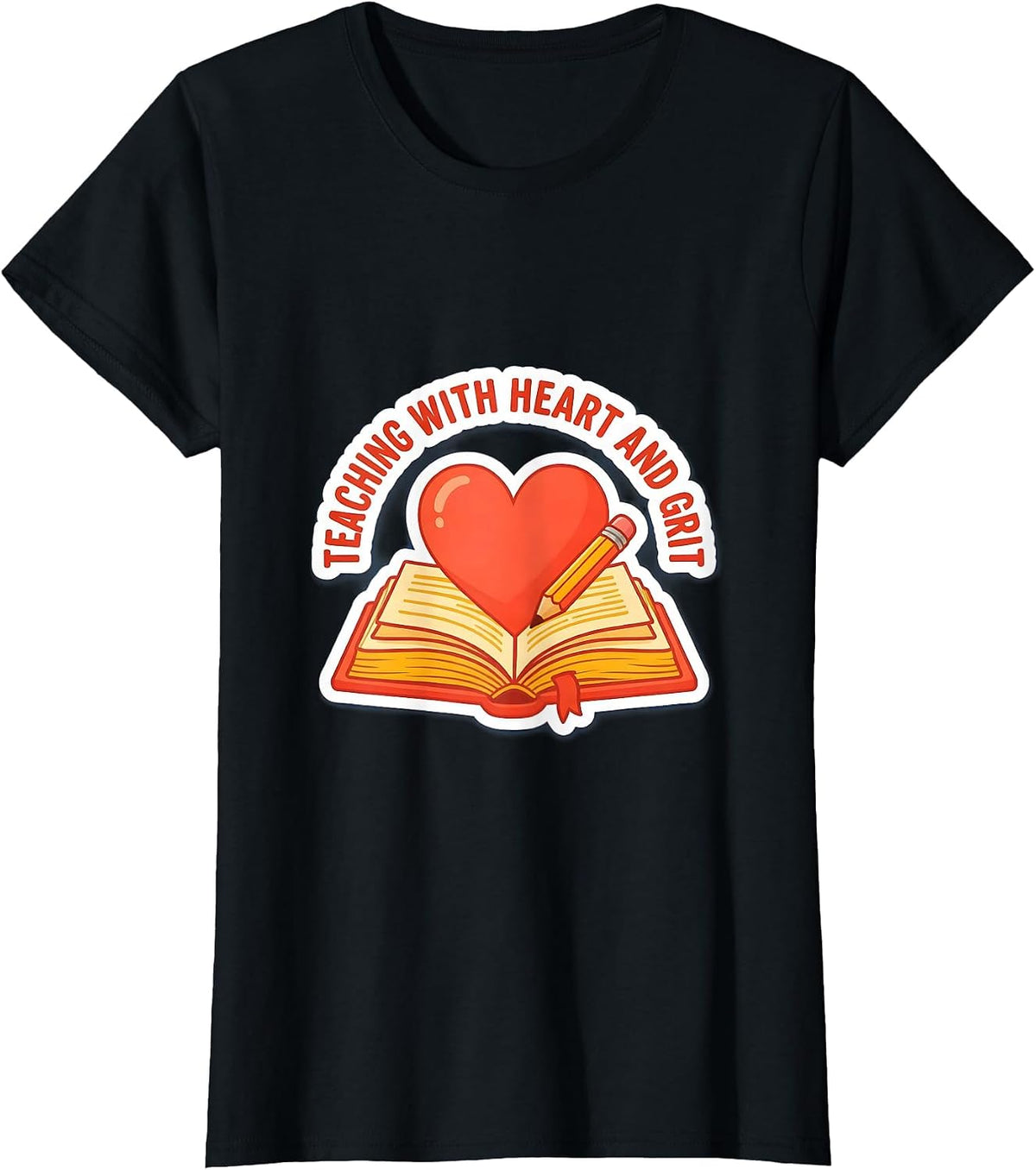 Women's Teaching With Heart and Grit Special Education Tee T-Shirt - Black