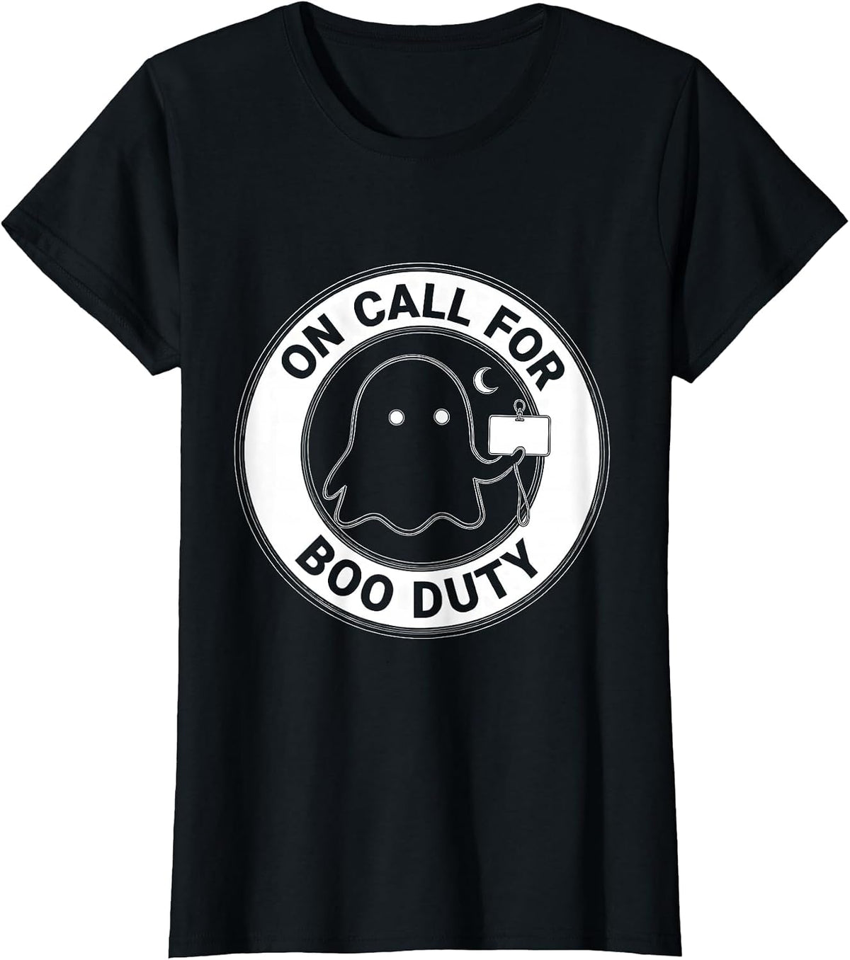 On Call For Boo Duty Funny SPED Paraprofessional Halloween T-Shirt - Black