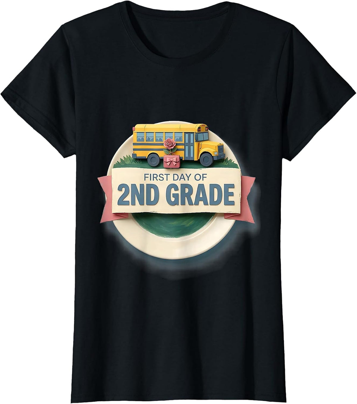 First Day Of 2nd Grade Storybook Coquette Bow Back To School T-Shirt - Black