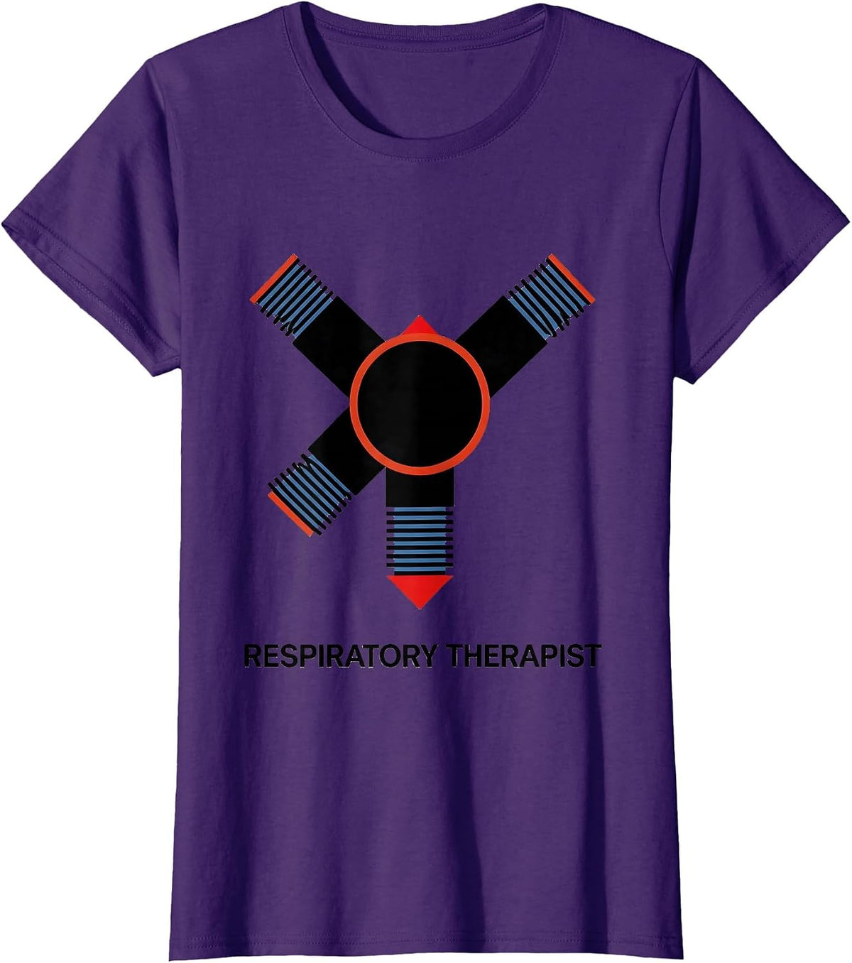Women's Respiratory Therapist Bauhaus Modernist RT Pride T-Shirt - Purple