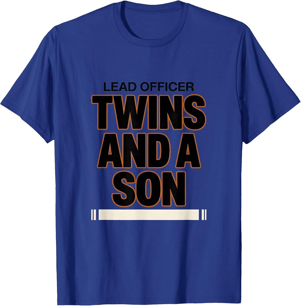 Men's Lead Officer Twins And A Son Funny Dad Family Humor T-Shirt - Royal Blue