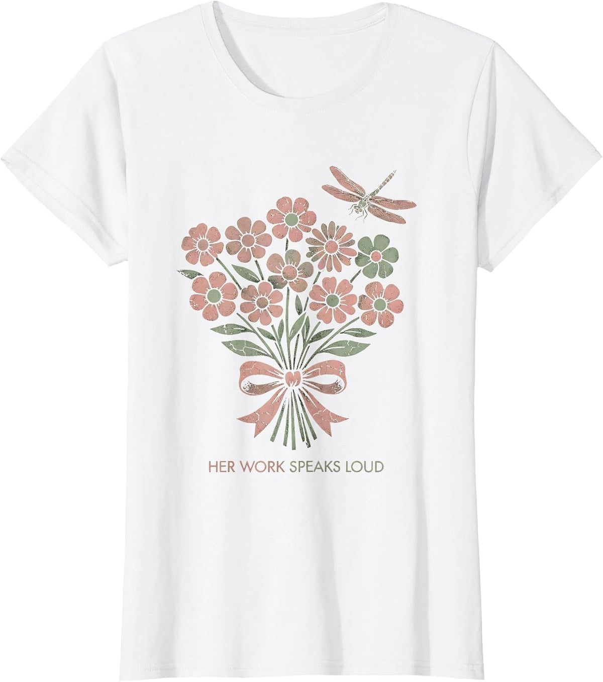 Her Work Speaks Loud Labor Day Design T-Shirt - White