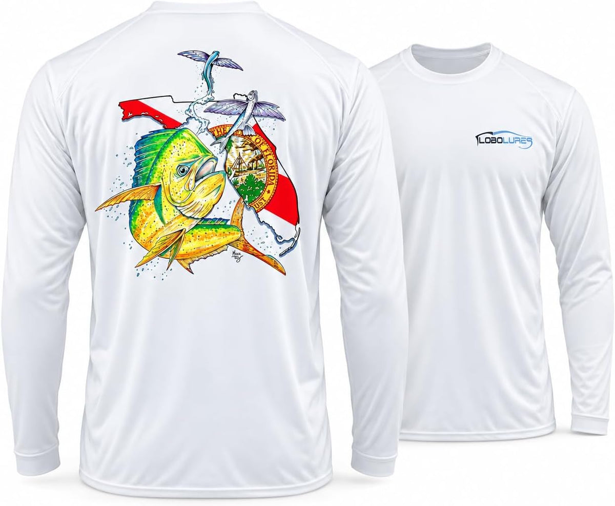 Lobo Lures Fishing Performance T-Shirt UPF 50+ Drifit - Florida Mahi