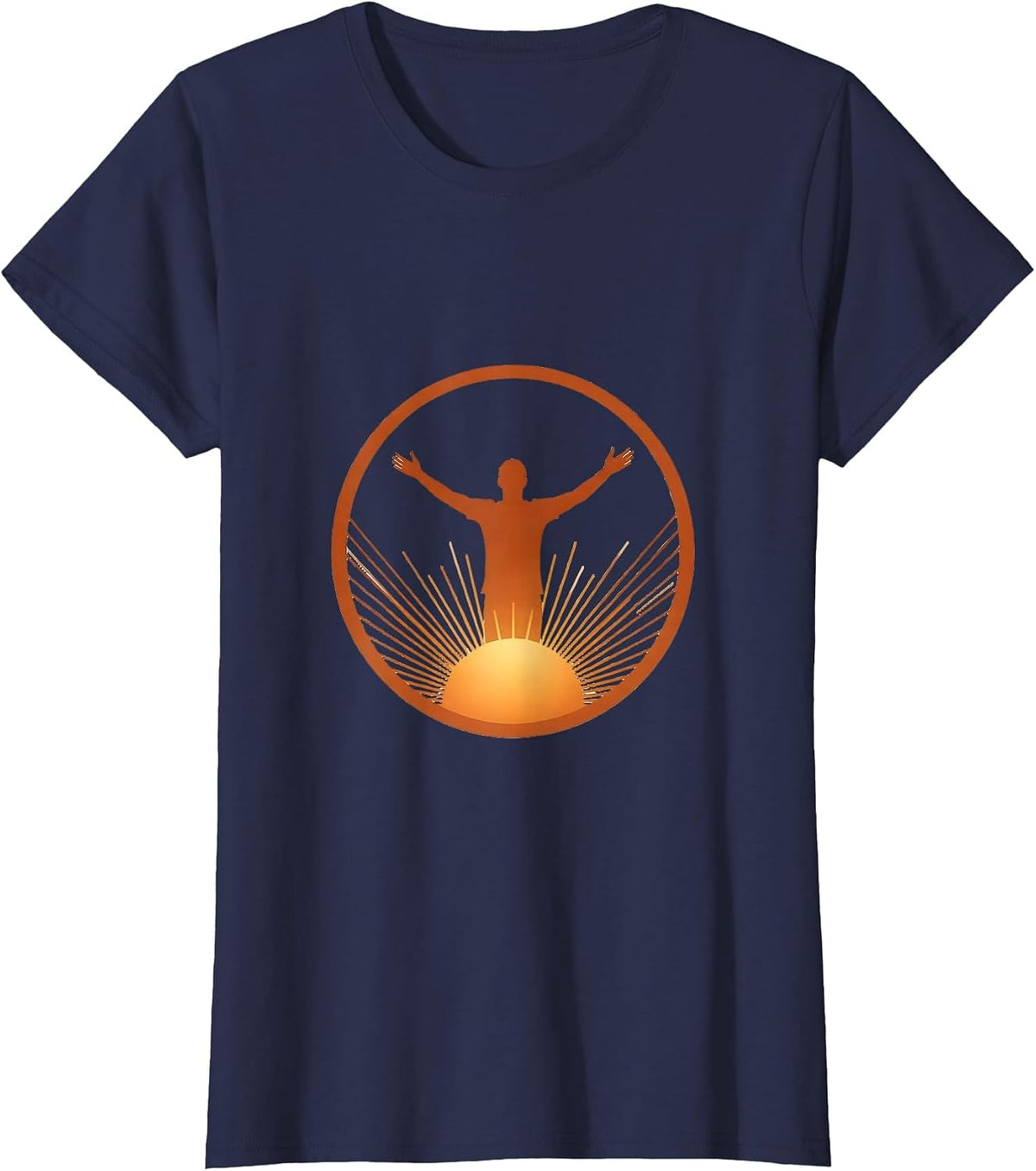 Women's Occupational Therapy Rising Sun Stretch Design T-Shirt - Navy Blue