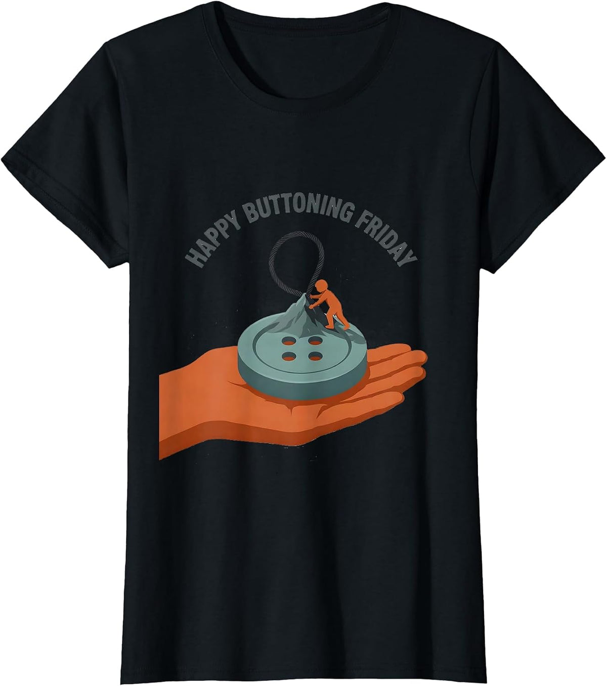 Women's Happy Buttoning Friday Occupational Therapy OT Assistant T-Shirt - Black