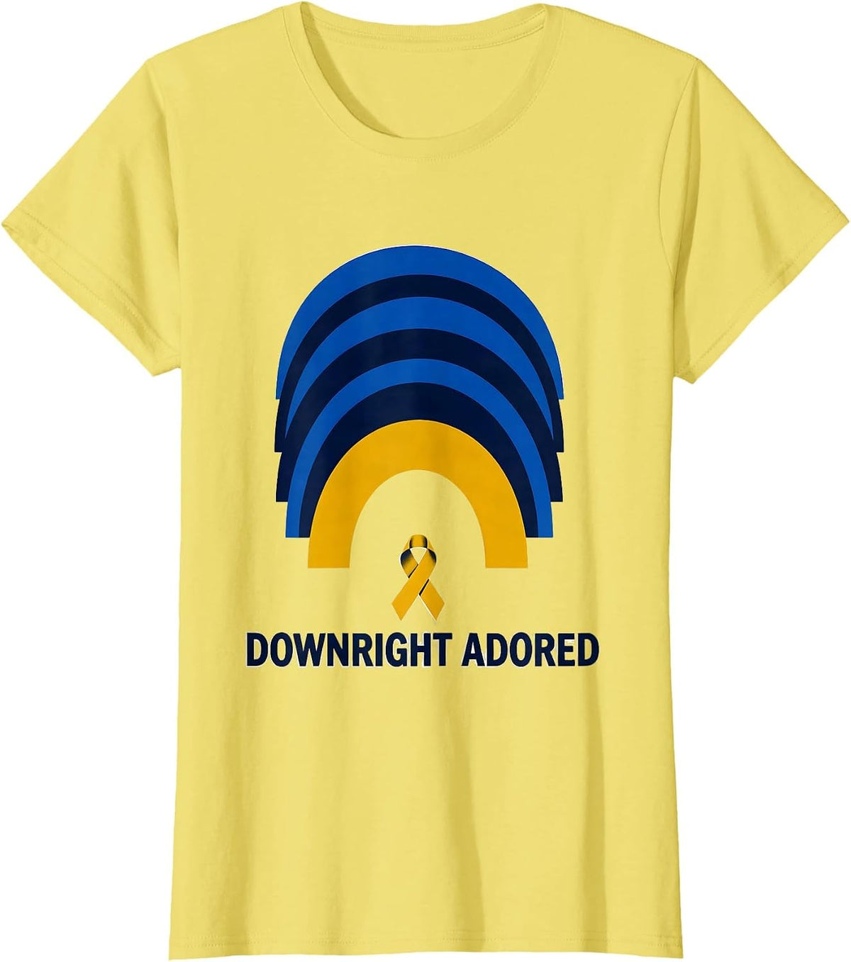 Downright Adored Sentimental Down Syndrome Awareness Support T-Shirt - Lemon Yellow