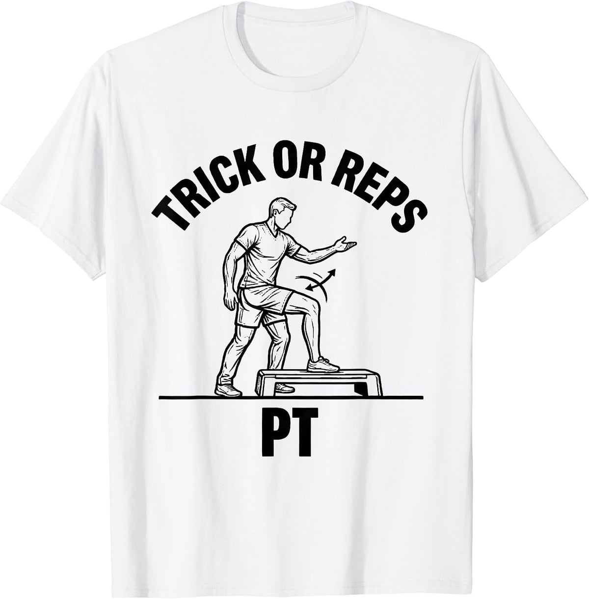 Men's Trick Or Reps PT Ghost Physical Therapy Halloween Humor T-Shirt - White