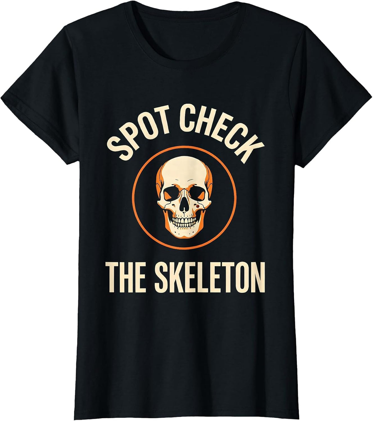 Spot Check The Skeleton Funny Dermatology Halloween T-Shirt - Black