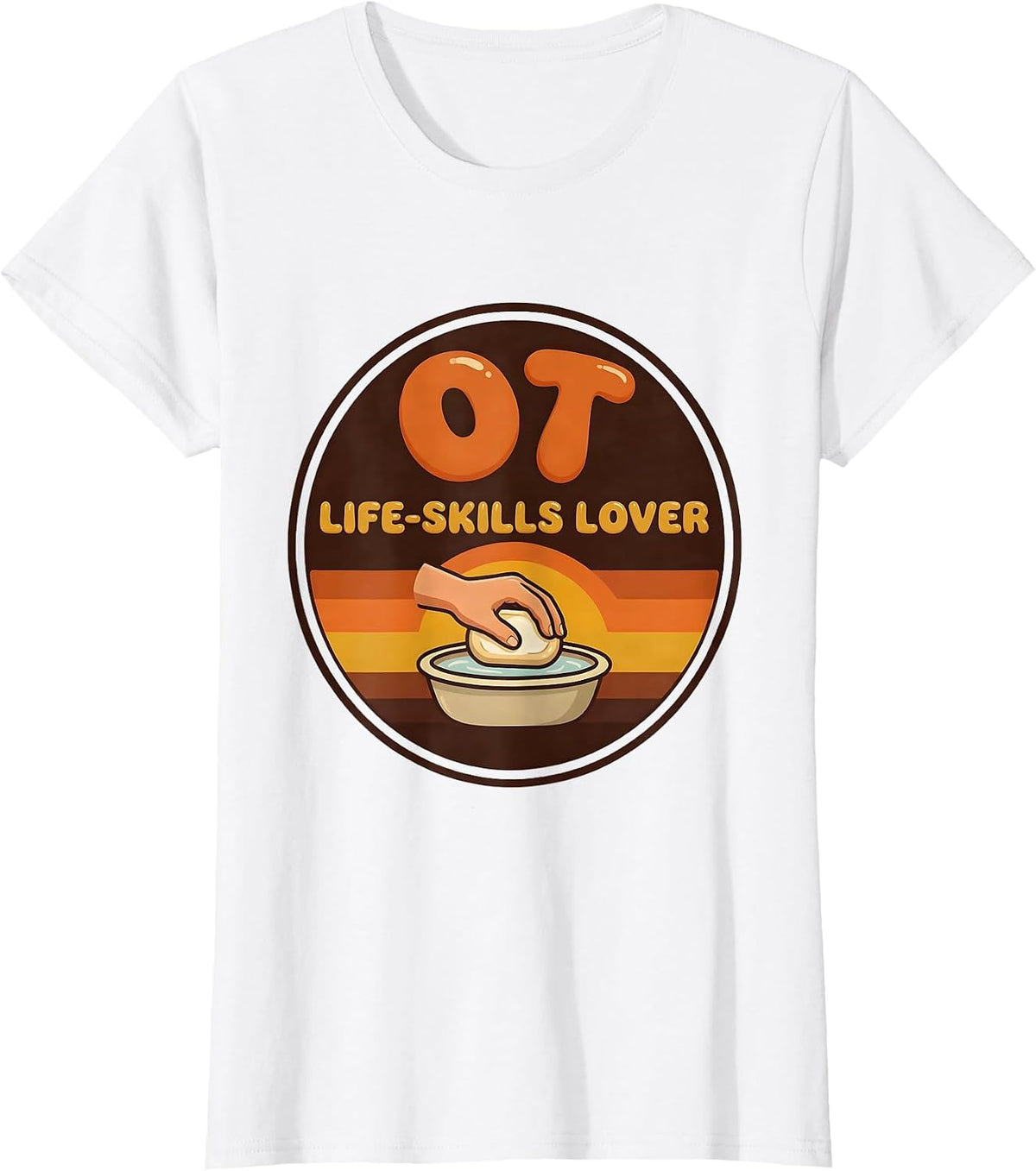 OT, Life-Skills Lover Retro Occupational Therapy T-Shirt - White