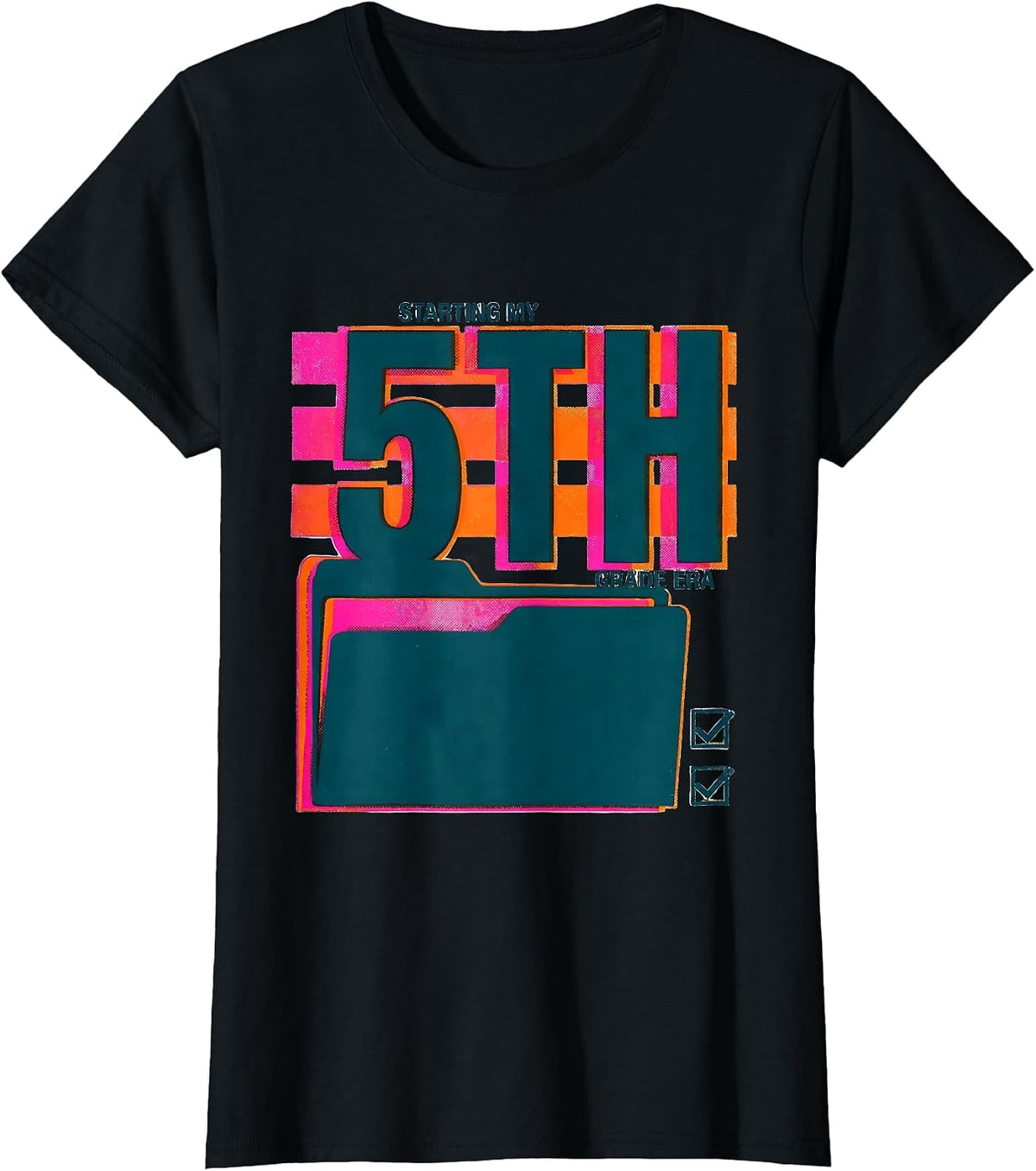 Starting My Fifth Grade Era Girl Tie Dye Back to School T-Shirt - Black