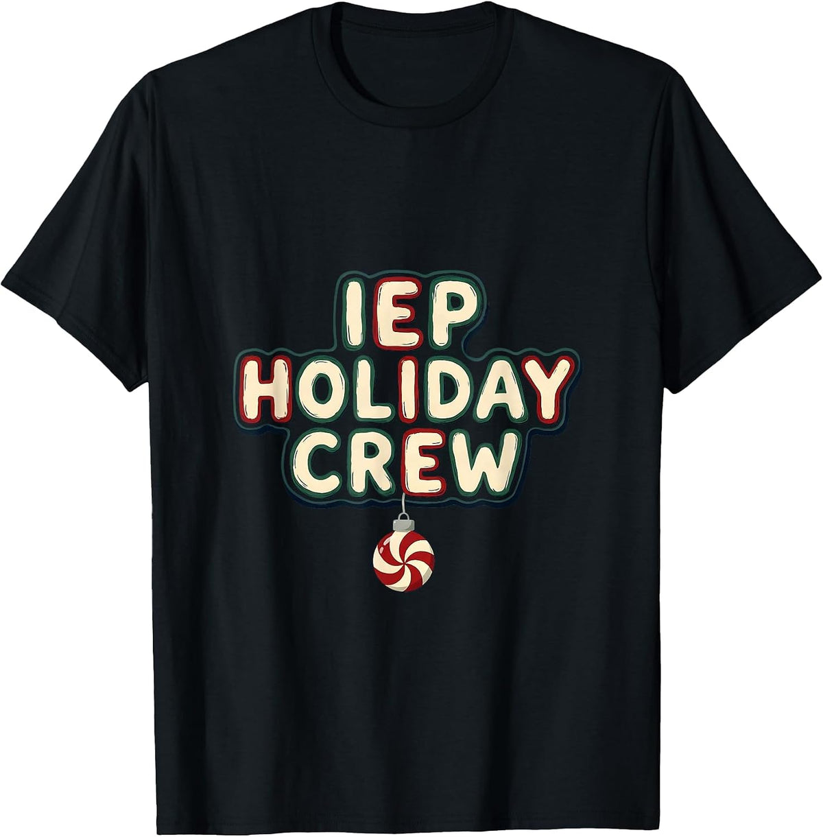 Men's IEP Holiday Crew Special Ed Teacher Christmas SPED Squad T-Shirt - Black