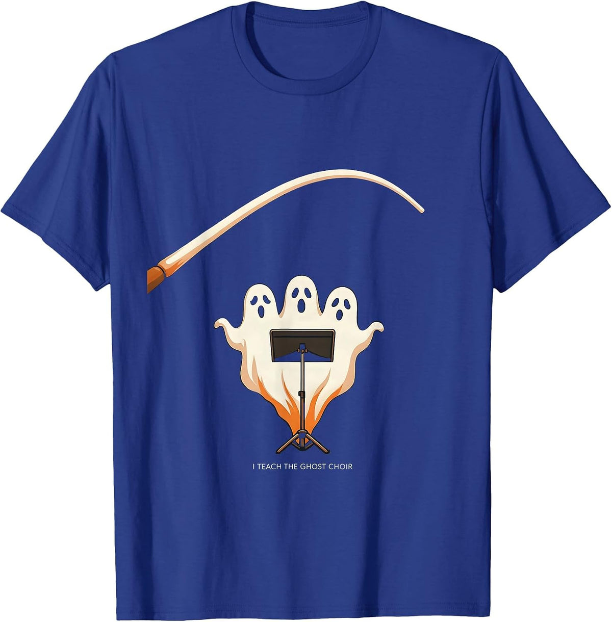 I Teach The Ghost Choir Funny Music Teacher Halloween Ghost T-Shirt - Royal Blue
