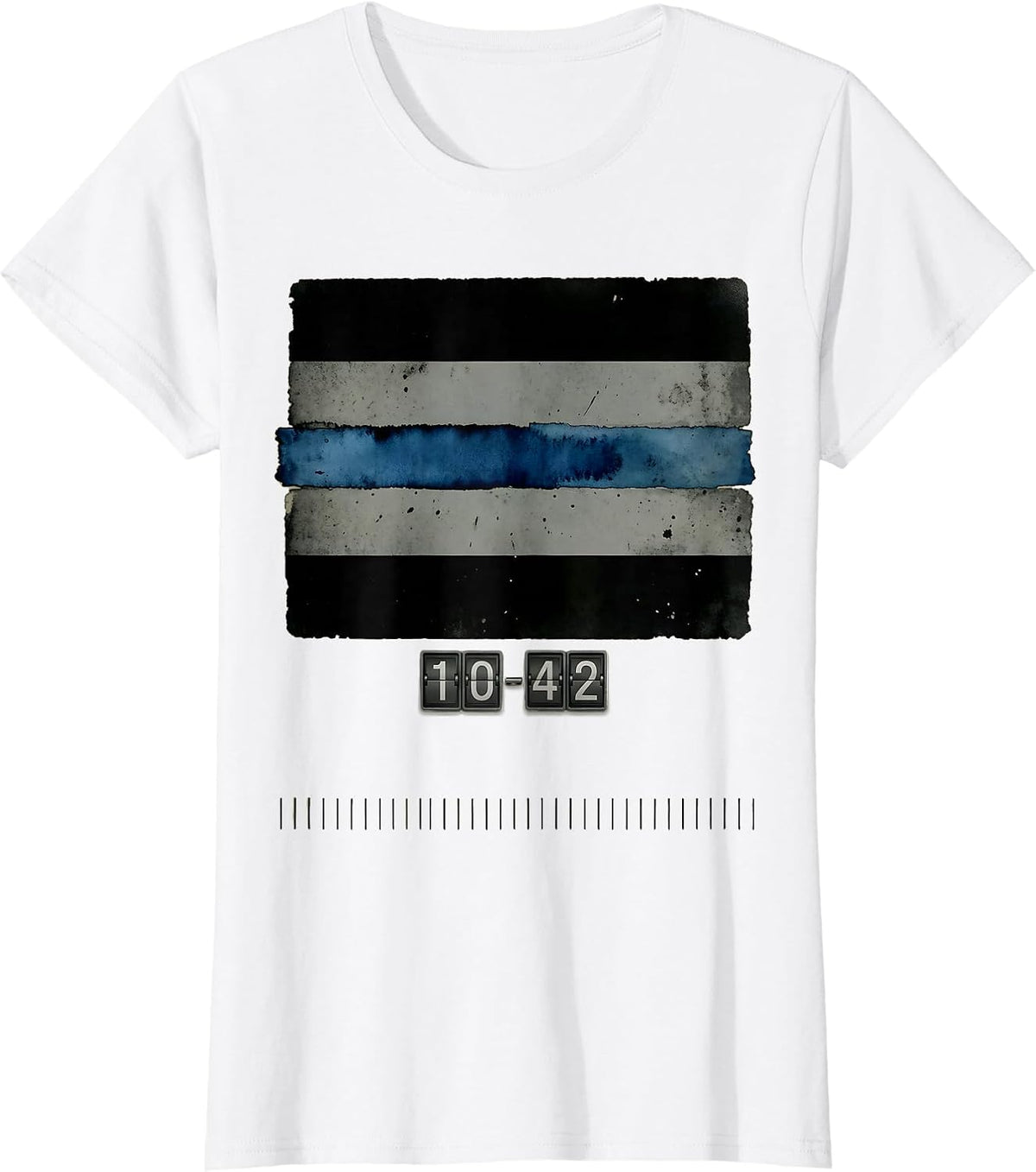 10-42 Vintage Thin Blue Line Police Support Law Enforcement T-Shirt - White
