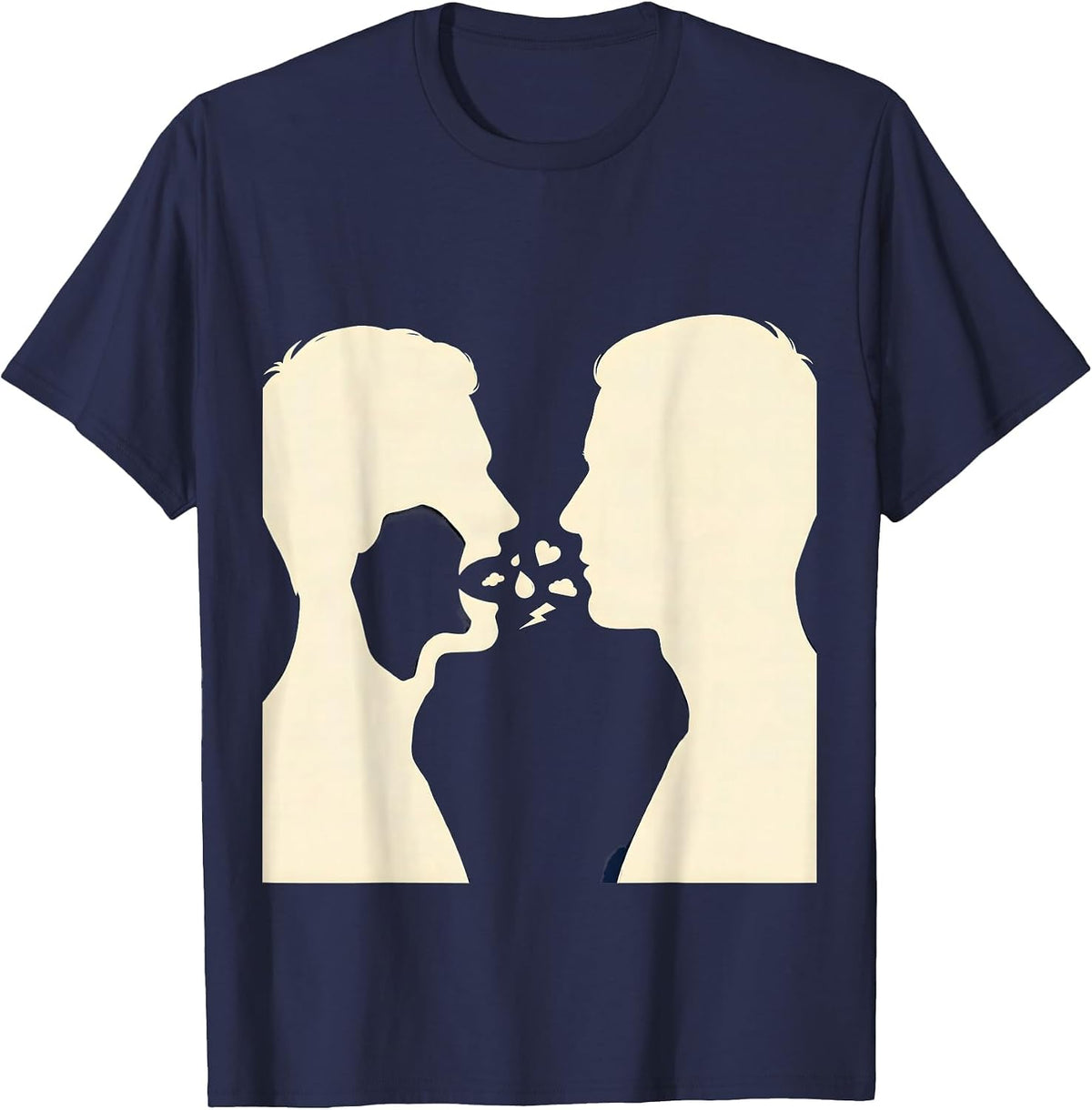 Men's Facing Emotions Mental Health Counselor Therapist Awareness T-Shirt - Navy Blue