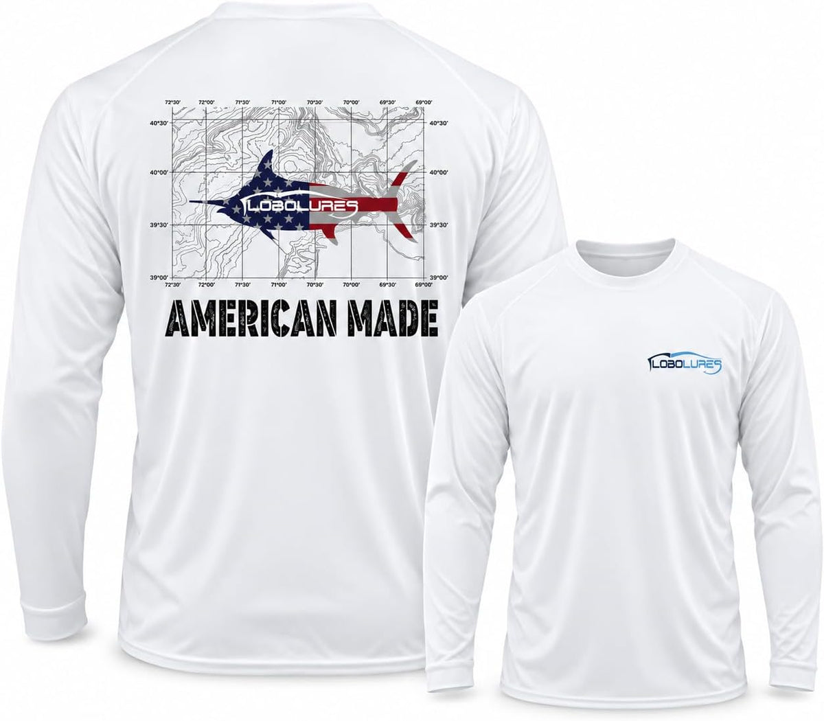 Lobo Lures Fishing Performance T-Shirt UPF 50+ Drifit - Canyon Map